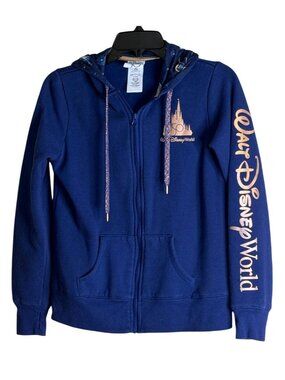 Walt Disney World 50th Anniversary Hooded Sweatshirt Navy Multi Size Small